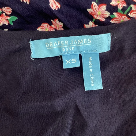 Draper James RSVP Ruffle Wrap Dress Navy Floral XS - Picture 6 of 7